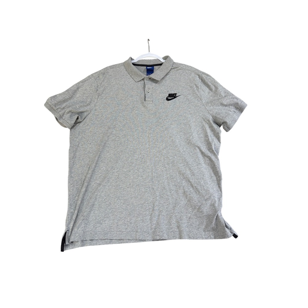 Nike Sportswear Mens‎ XXL Heather Gray Cotton Jersey Polo Shirt 832865-063
